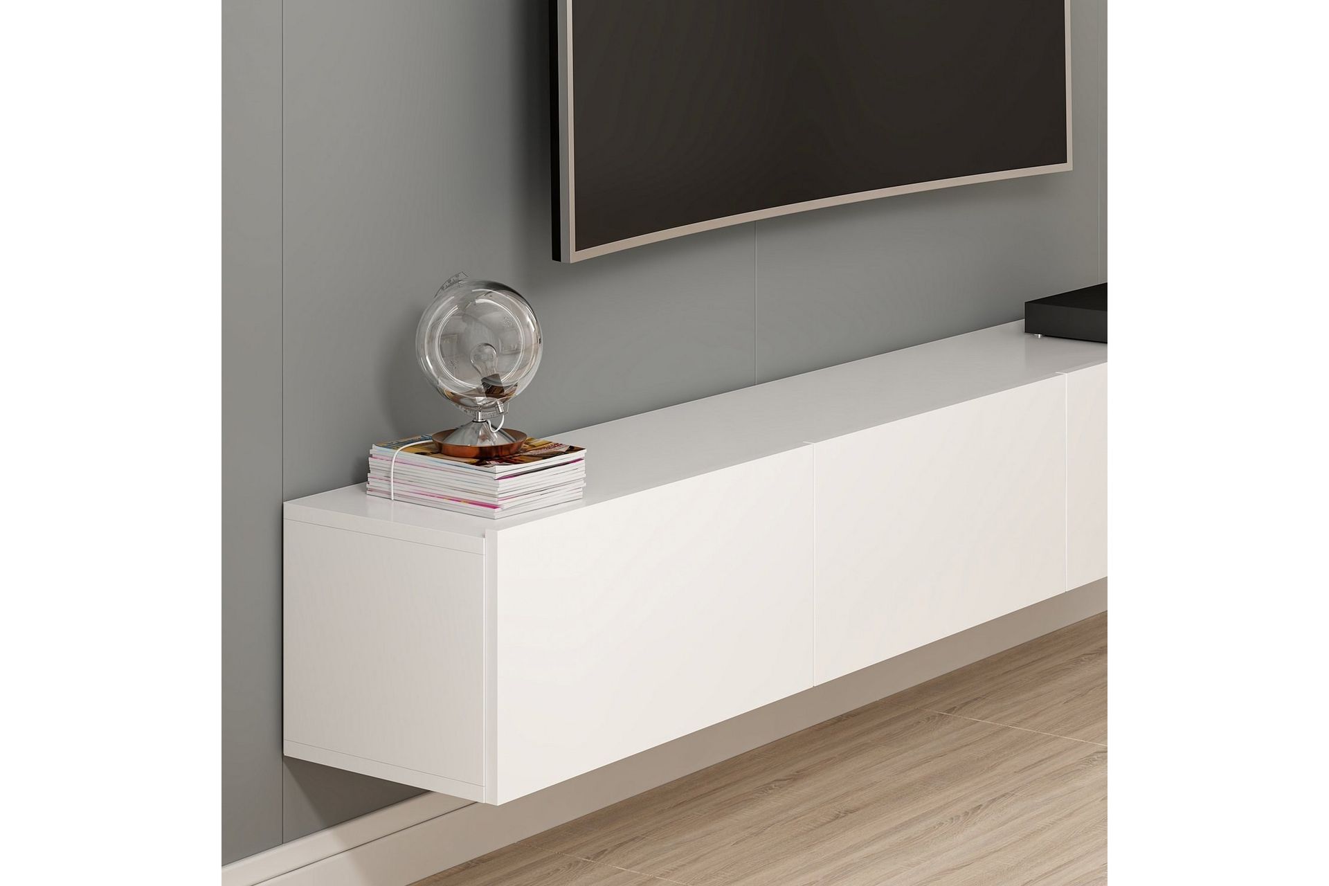 Nako TV-benk 180 cm - Hvit - Møbler - Mediamøbel & tv møbel - TV-benk & mediabenk
