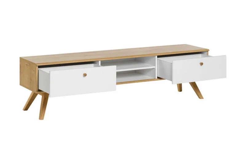 Nature TV-benk 179,5 cm Hvit/Natur - Hvit/tre/natur - Møbler - Mediamøbel & tv møbel - TV-benk & mediabenk