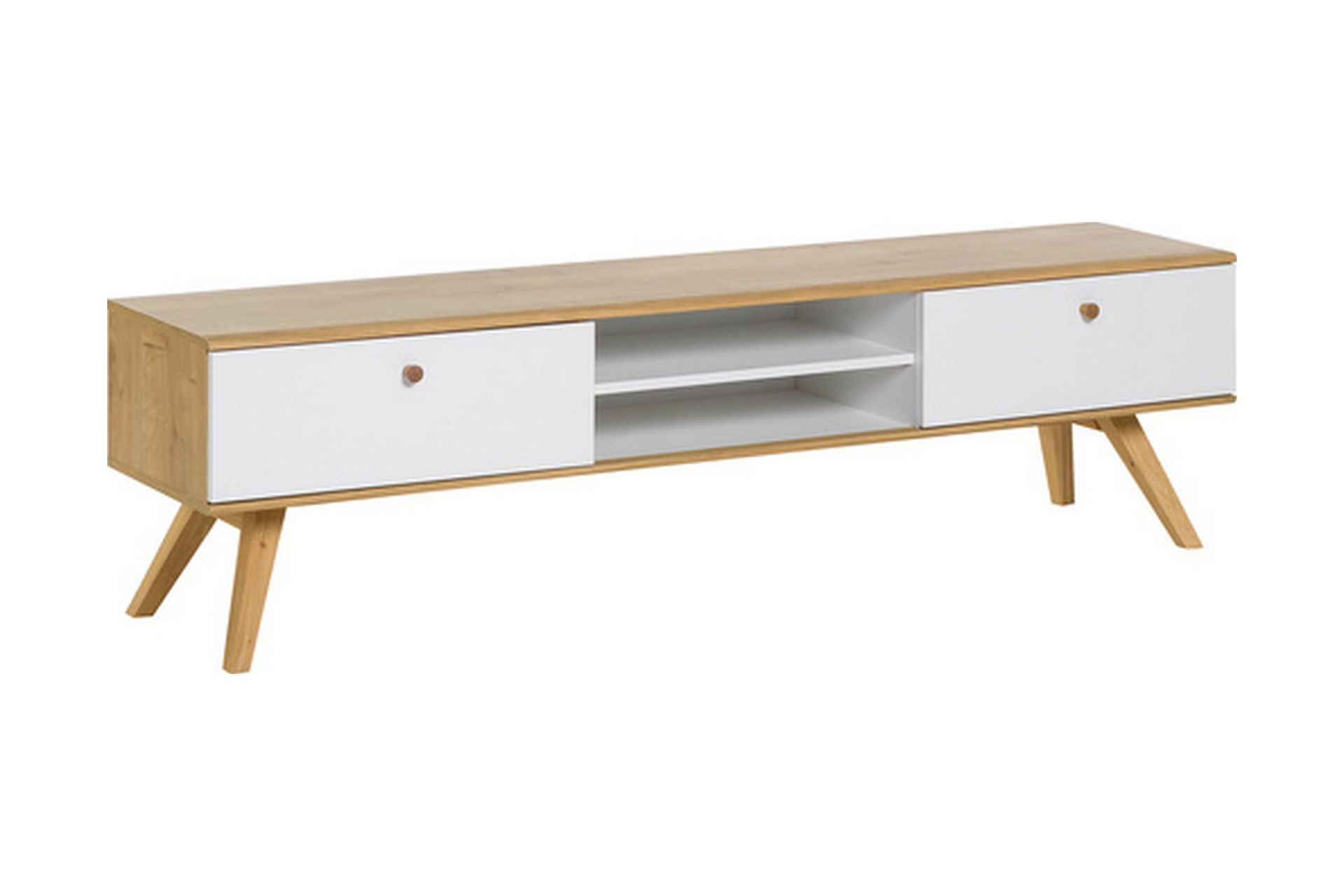Nature TV-benk 179,5 cm Hvit/Natur - Hvit/tre/natur