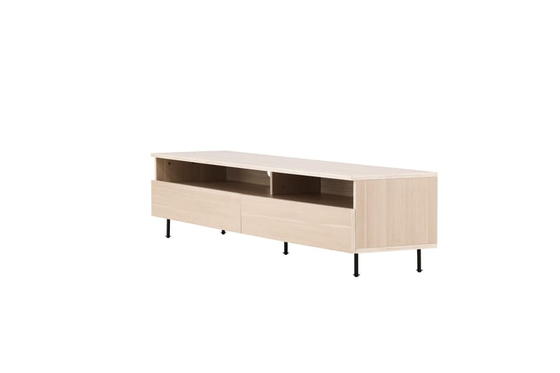 Navarra Gulvstående TV-benk 180 cm med Oppbevaring i Malt Tre - Beige - Møbler - Mediamøbel & tv møbel - TV-benk & mediabenk