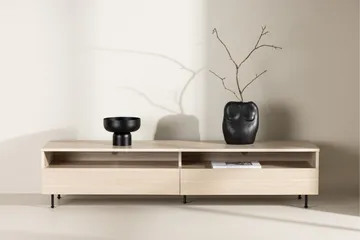 Navarra Gulvstående TV-benk 180 cm med Oppbevaring i Malt Tre - Beige - Møbler - Mediamøbel & tv møbel - TV-benk & mediabenk