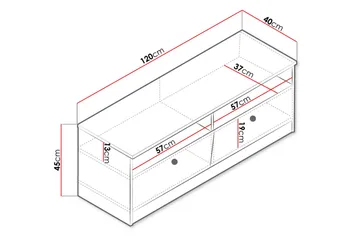 Nero Tv-benk 120 cm - Natur/Hvit/Grå - Møbler - Mediamøbel & tv møbel - TV-benk & mediabenk