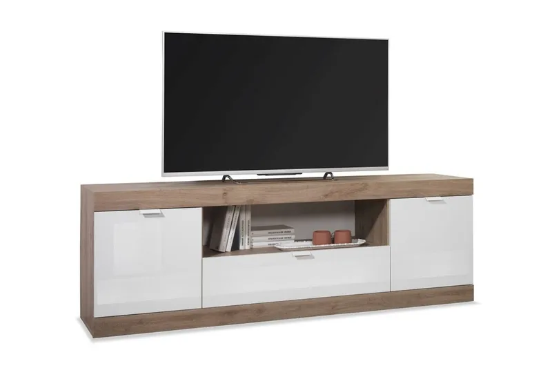 Nicery Tv-benk 180 cm, Hvit/Brun