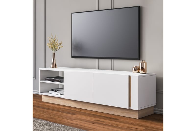 Nieus Tv-benk 160 cm - Natur/Hvit - TV-benk & mediabenk