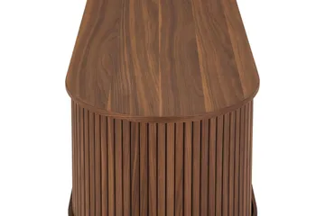 Noira Oval TV-benk Valnøtt 150x45 cm Ribbet - Mørkebrunt / Brunt Tre - Møbler - Mediamøbel & tv møbel - TV-benk & mediabenk