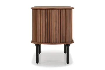 Noira Ribbet Oval TV-benk 150 cm med Oppbevaring i Tre og Valnøtt - Brun - Møbler - Mediamøbel & tv møbel - TV-benk & mediabenk
