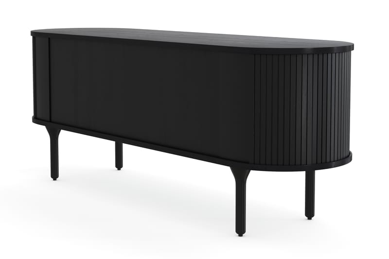Noira TV-benk med Oppbevaring 150x45 cm - Svart / Eik / Ribbet - Møbler - Mediamøbel & tv møbel - TV-benk & mediabenk