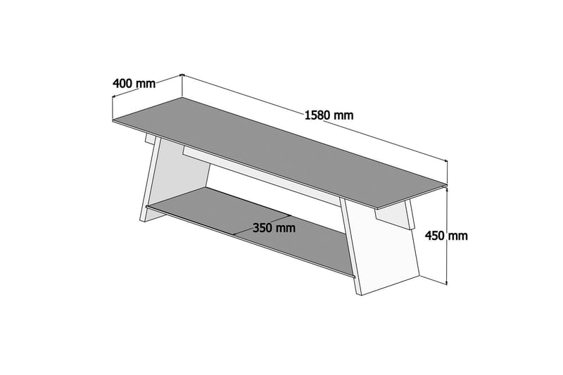 Noralee TV-benk 158 cm - Valnøtt/Grønn - TV-benk & mediabenk