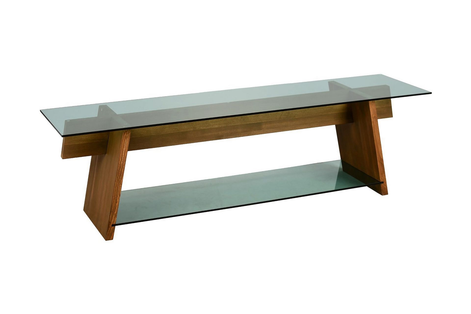 Noralee TV-benk 158 cm - Valnøtt/Grønn