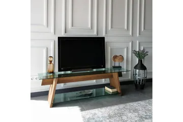 Noralee TV-benk 158 cm - Valnøtt/Grønn - Møbler - Mediamøbel & tv møbel - TV-benk & mediabenk