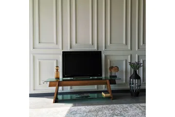 Noralee TV-benk 158 cm - Valnøtt/Grønn - Møbler - Mediamøbel & tv møbel - TV-benk & mediabenk