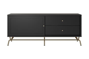 Nova Gulvstående TV-benk 150 cm med Oppbevaring i Malt Tre - Svart - Møbler - Mediamøbel & tv møbel - TV-benk & mediabenk