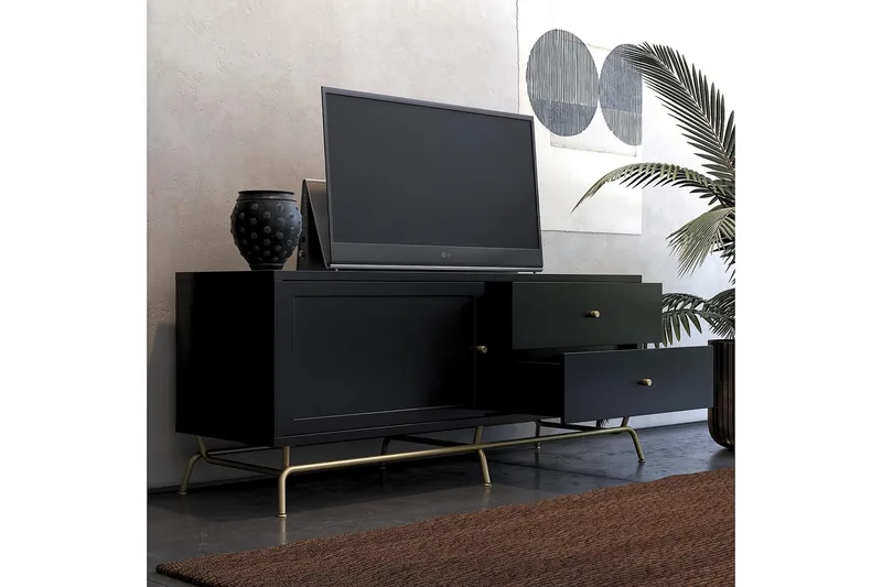 Nova TV-benk 150x50 cm Svart - CosmoLiving - Møbler - Mediamøbel & tv møbel - TV-benk & mediabenk