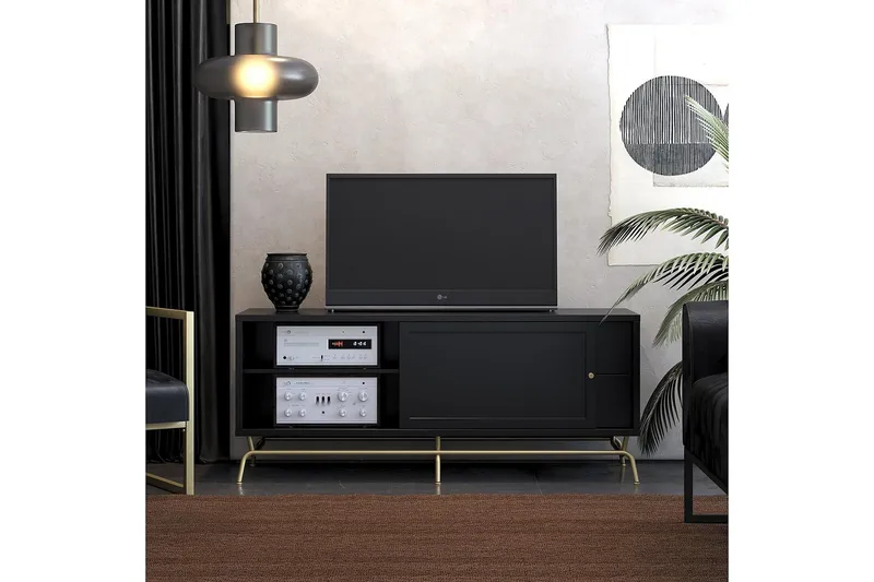 Nova TV-benk 150x50 cm Svart - CosmoLiving - Møbler - Mediamøbel & tv møbel - TV-benk & mediabenk