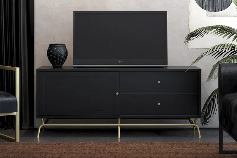 Nova TV-benk 150x50 cm Svart - CosmoLiving - Møbler - Mediamøbel & tv møbel - TV-benk & mediabenk
