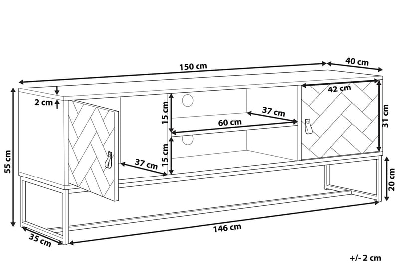 Nueva TV-benk 150x40 cm - tre/natur - TV-benk & mediabenk