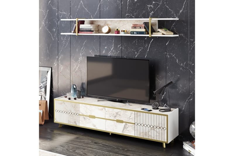 Ocotla TV-benk 179,8 cm - Hvit - Møbler - Mediamøbel & tv møbel - TV-benk & mediabenk