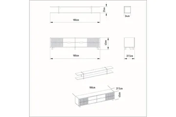 Ocotla TV-benk 179,8 cm - Hvit - Møbler - Mediamøbel & tv møbel - TV-benk & mediabenk
