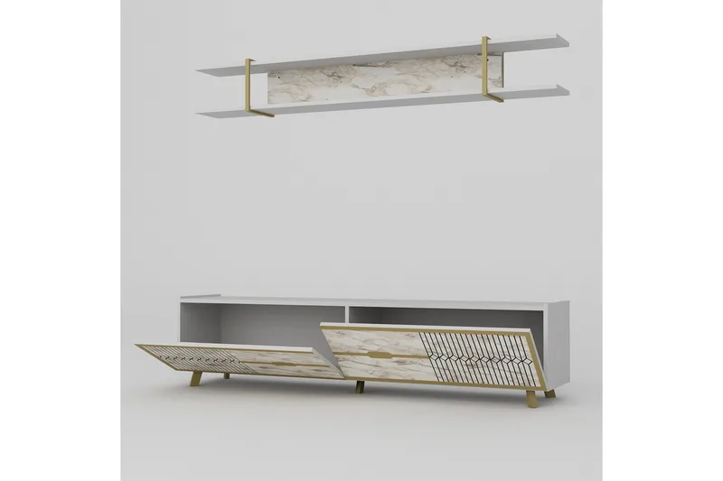 Ocotla TV-benk 179,8 cm - Hvit - Møbler - Mediamøbel & tv møbel - TV-benk & mediabenk