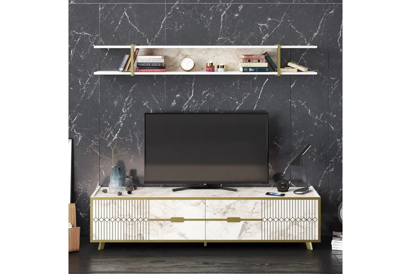 Ocotla TV-benk 179,8 cm - Hvit - Møbler - Mediamøbel & tv møbel - TV-benk & mediabenk