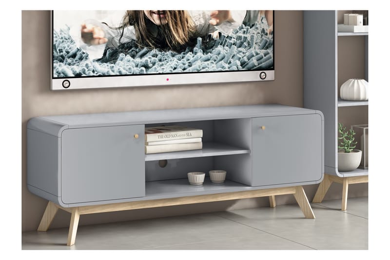 Olivet Tv-benk 140 cm - Grå - Møbler - Mediamøbel & tv møbel - TV-benk & mediabenk