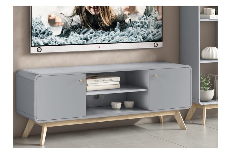 Olivet Tv-benk 140 cm - Grå - Møbler - Mediamøbel & tv møbel - TV-benk & mediabenk