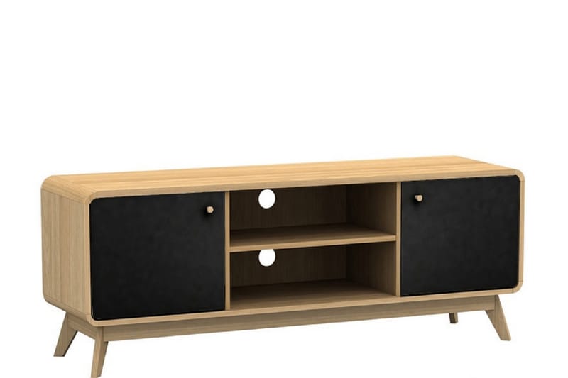 Olivet Tv-benk 140 cm - Natur/Svart - Møbler - Mediamøbel & tv møbel - TV-benk & mediabenk