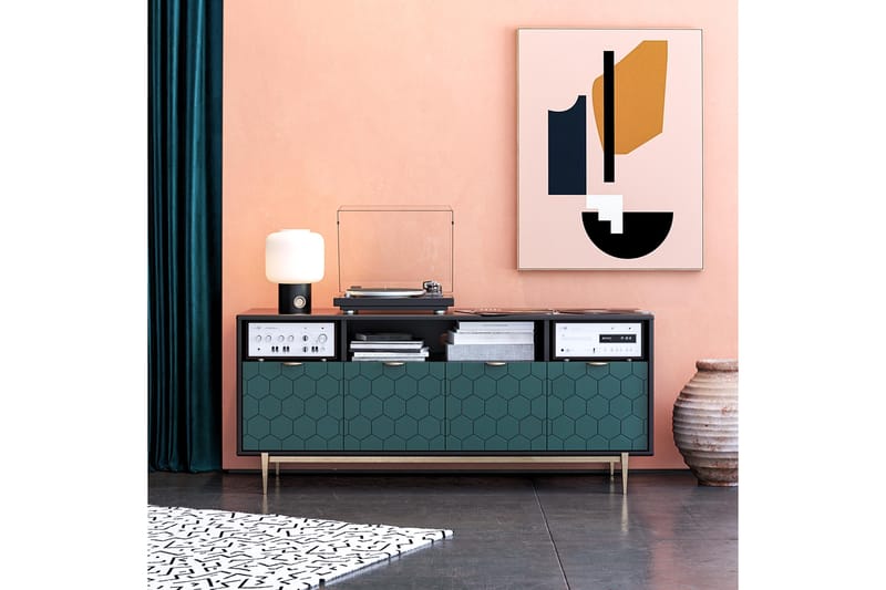 Olivia Tv-benk 151,4x51 cm Svart - CosmoLiving - Møbler - Mediamøbel & tv møbel - TV-benk & mediabenk