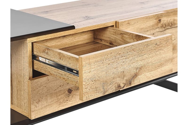 Orbetello Tv-benk 160x39 cm - Lyst Tre/Svart - Møbler - Mediamøbel & tv møbel - TV-benk & mediabenk