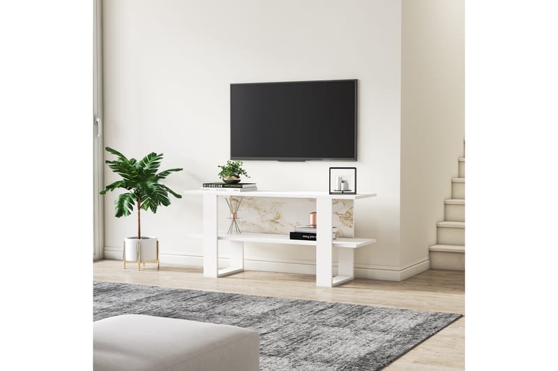 Osteria TV-benk 120 cm - Hvit - TV-benk & mediabenk