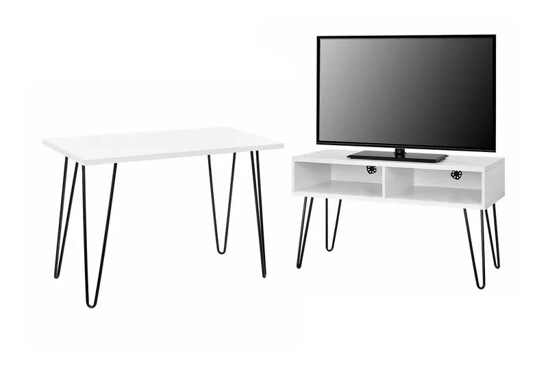 Owen TV-benk 107x50 cm Hvit - Dorel Home - Møbler - Mediamøbel & tv møbel - TV-benk & mediabenk