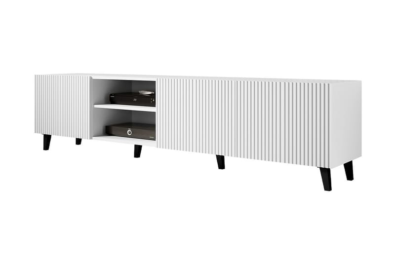 Pafos Tv-benk 40x52x200 cm - Hvit/Svart - Møbler - Mediamøbel & tv møbel - TV-benk & mediabenk