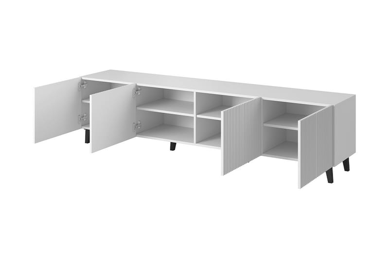 Pafos Tv-benk 40x52x200 cm - Hvit/Svart - Møbler - Mediamøbel & tv møbel - TV-benk & mediabenk