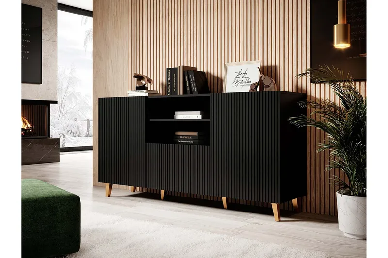 Pafos Tv-benk 40x82x150 cm - Svart - Møbler - Mediamøbel & tv møbel - TV-benk & mediabenk