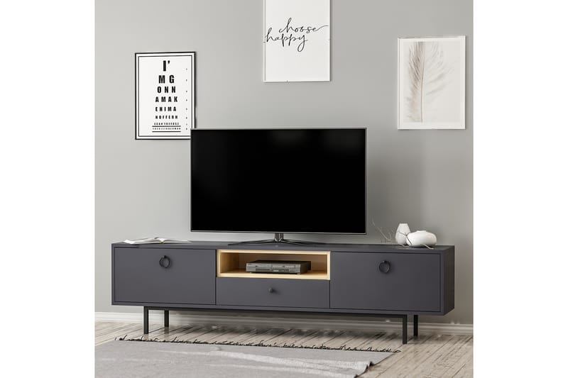 Papias TV-benk 180 cm - Antrasitt - Møbler - Mediamøbel & tv møbel - TV-benk & mediabenk