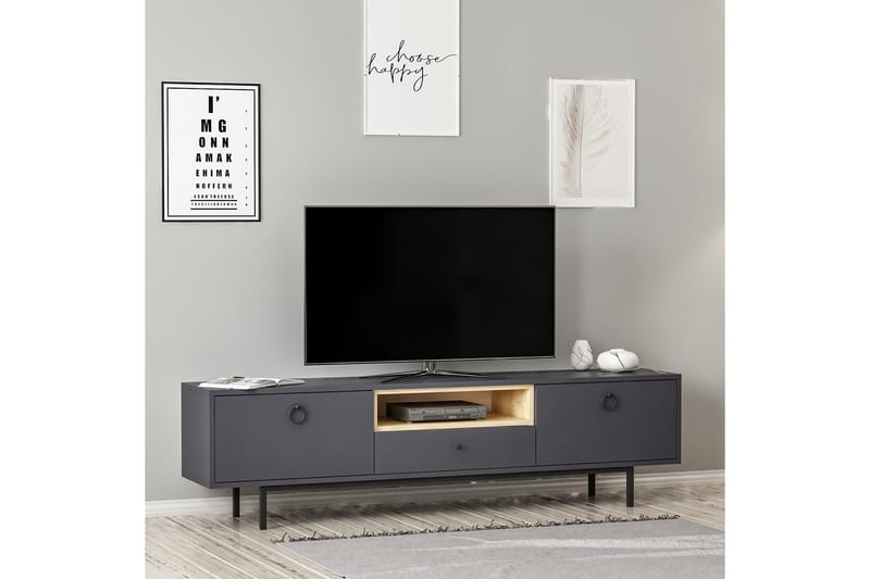Papias TV-benk 180 cm - Antrasitt - Møbler - Mediamøbel & tv møbel - TV-benk & mediabenk