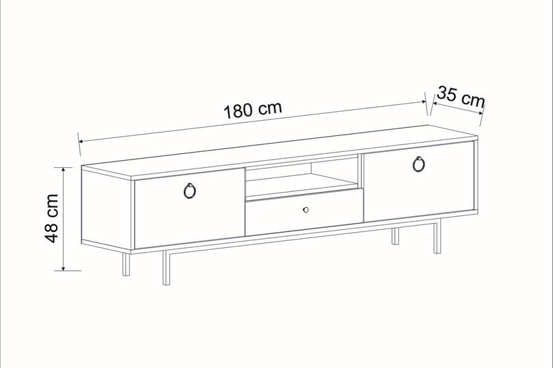 Papias TV-benk 180 cm - Antrasitt - TV-benk & mediabenk