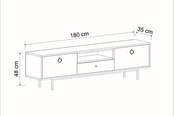Papias TV-benk 180 cm - Antrasitt - Møbler - Mediamøbel & tv møbel - TV-benk & mediabenk