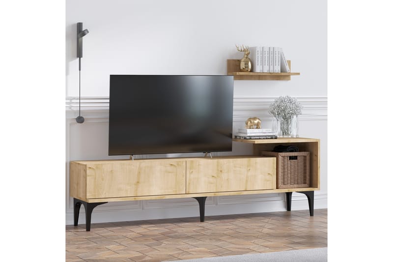 Plasanta Tv-benk 180 cm - Natur/Hvit - Møbler - Mediamøbel & tv møbel - TV-benk & mediabenk