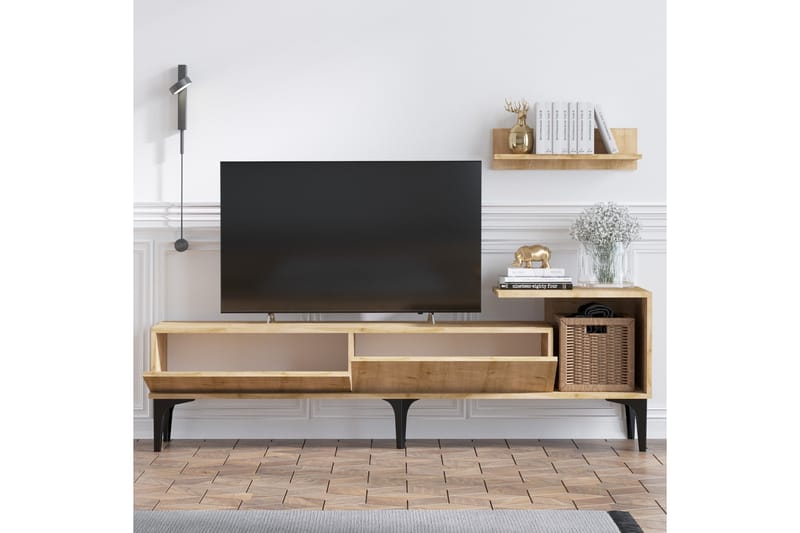 Plasanta Tv-benk 180 cm - Natur/Hvit - TV-benk & mediabenk