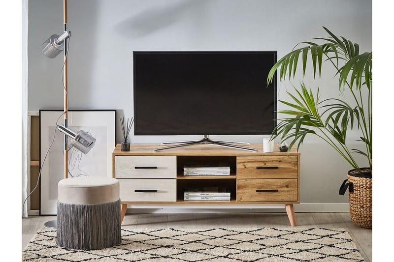Poblat TV-Benk 120 cm - Hvit - Møbler - Mediamøbel & tv møbel - TV-benk & mediabenk