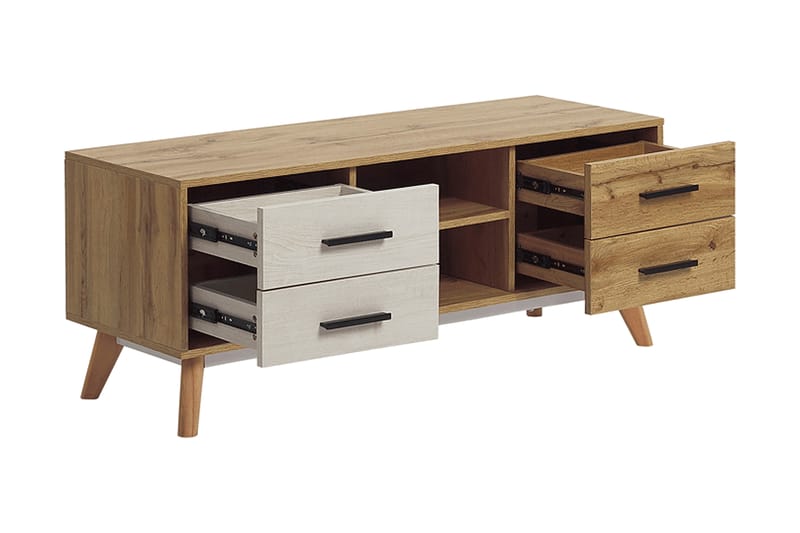 Poblat TV-Benk 120 cm - Hvit - Møbler - Mediamøbel & tv møbel - TV-benk & mediabenk