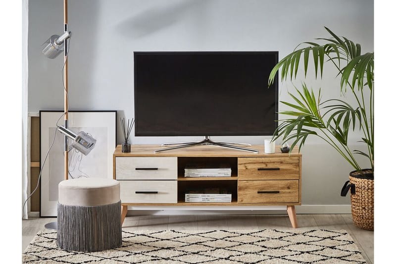 Poblat TV-Benk 120 cm - Hvit - Møbler - Mediamøbel & tv møbel - TV-benk & mediabenk