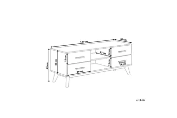 Poblat TV-Benk 120 cm - Hvit - Møbler - Mediamøbel & tv møbel - TV-benk & mediabenk