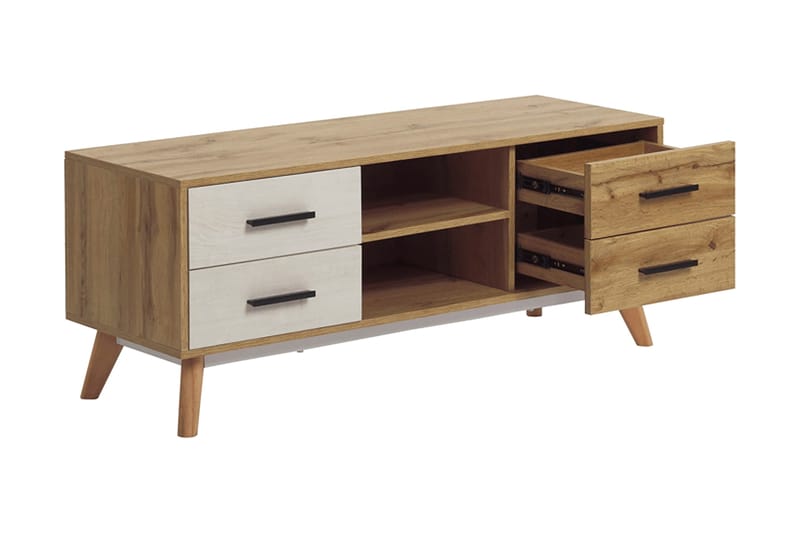 Poblat TV-Benk 120 cm - Hvit - Møbler - Mediamøbel & tv møbel - TV-benk & mediabenk