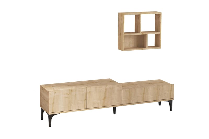 Poderas Tv-benk 180 cm - Natur/Hvit - Møbler - Mediamøbel & tv møbel - TV-benk & mediabenk