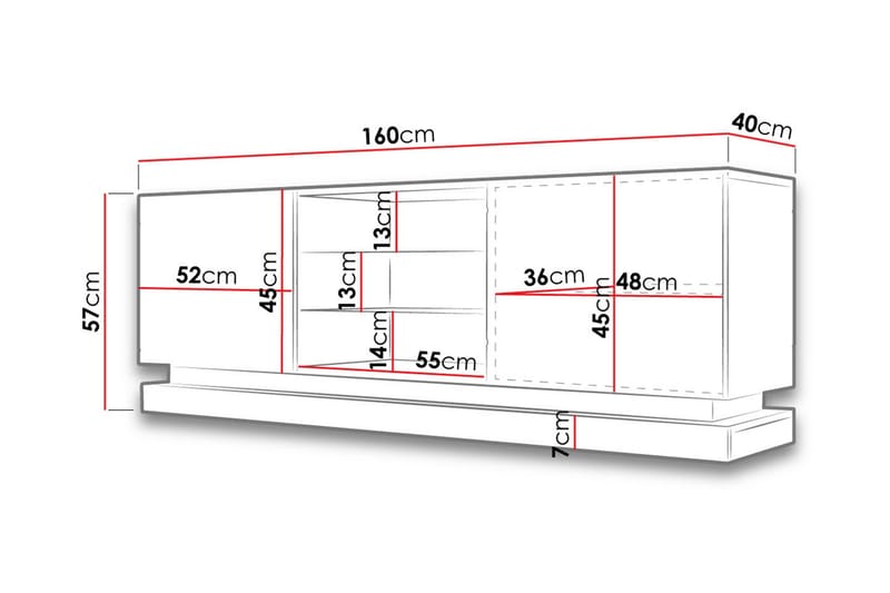 Qiu TV-benk 160 cm - Hvit Highlighter - Møbler - Mediamøbel & tv møbel - TV-benk & mediabenk
