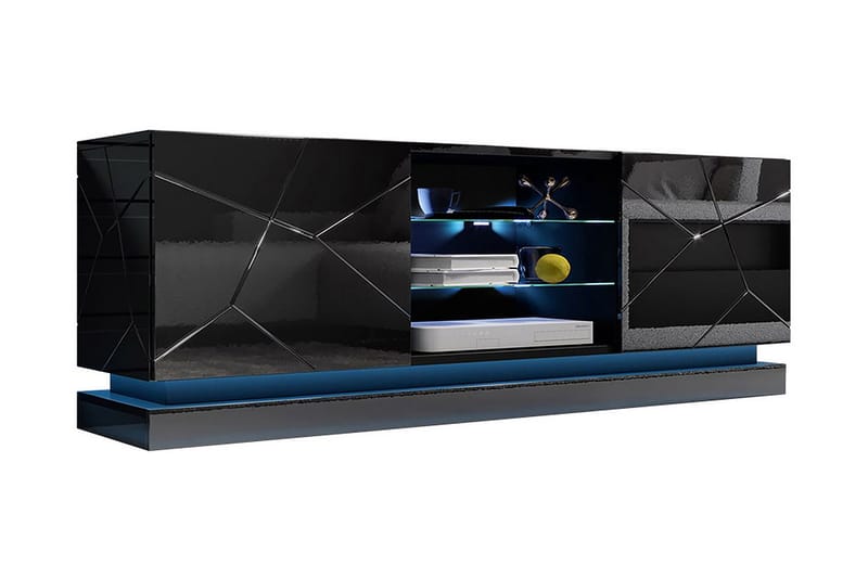 Qiu Tv-benk 160 cm - Svart - Møbler - Mediamøbel & tv møbel - TV-benk & mediabenk