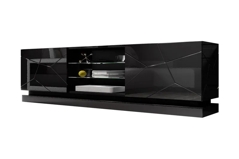 Qiu Tv-benk 200 cm, Svart