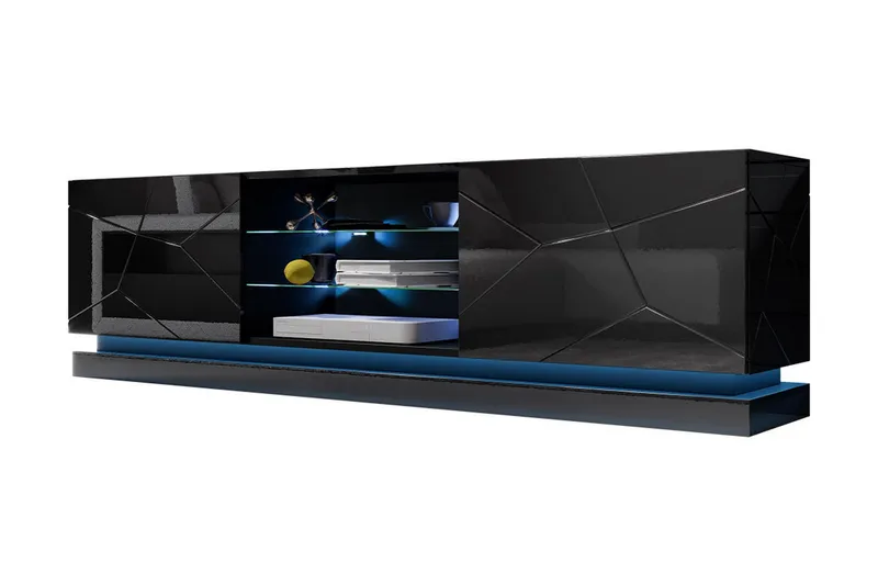 Qiu Tv-benk 200 cm - Svart - Møbler - Mediamøbel & tv møbel - TV-benk & mediabenk